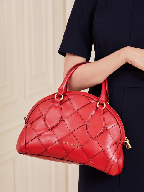 Sac à Main Guess Rouge Giorgia Luxe En Cuir Véritable