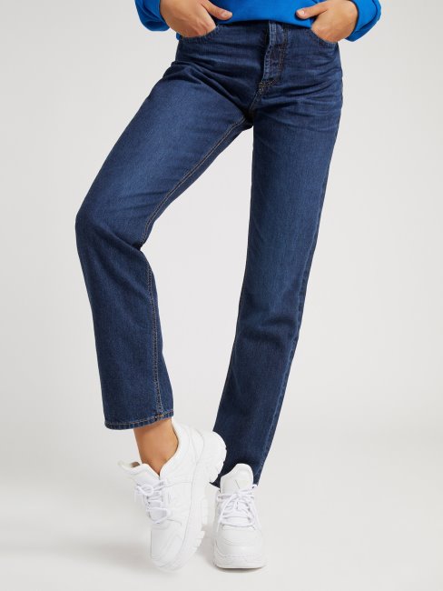 Guess Bleu Pantalon En Denim Coupe Décontractée