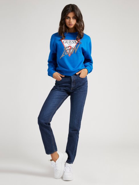 Guess Bleu Pantalon En Denim Coupe Décontractée