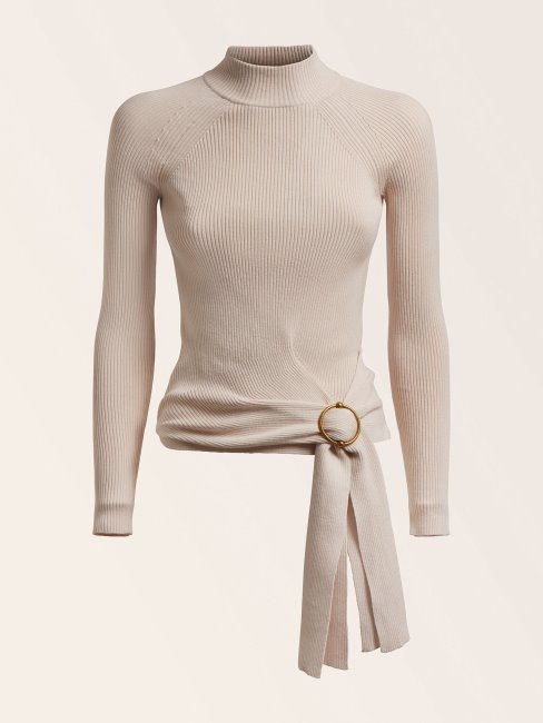 Pull En Cachemire Mélangé Marciano Guess Crème