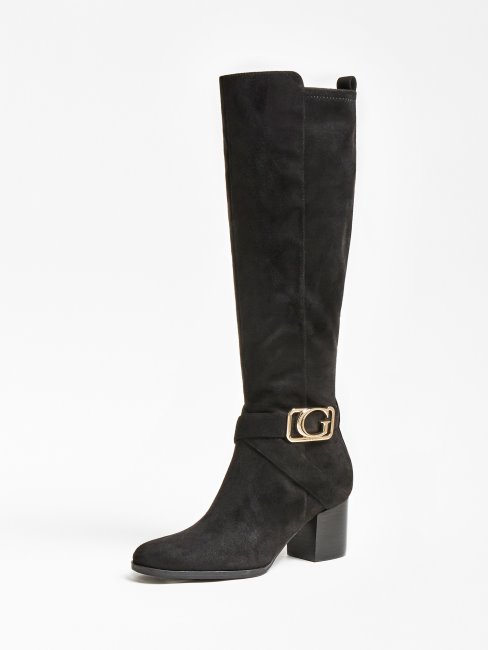 Guess Paxley Botte En Daim Noir