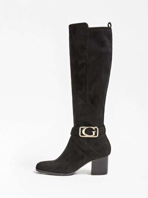 Guess Paxley Botte En Daim Noir