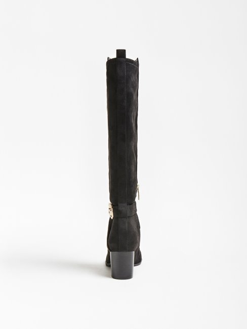 Guess Paxley Botte En Daim Noir