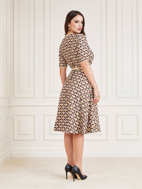 Marciano Robe Imprimée Sur L'ensemble Rouge Multi Guess