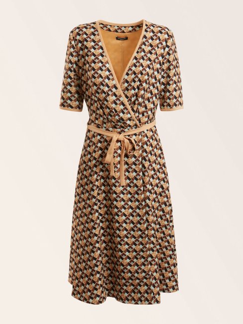 Marciano Robe Imprimée Sur L'ensemble Rouge Multi Guess