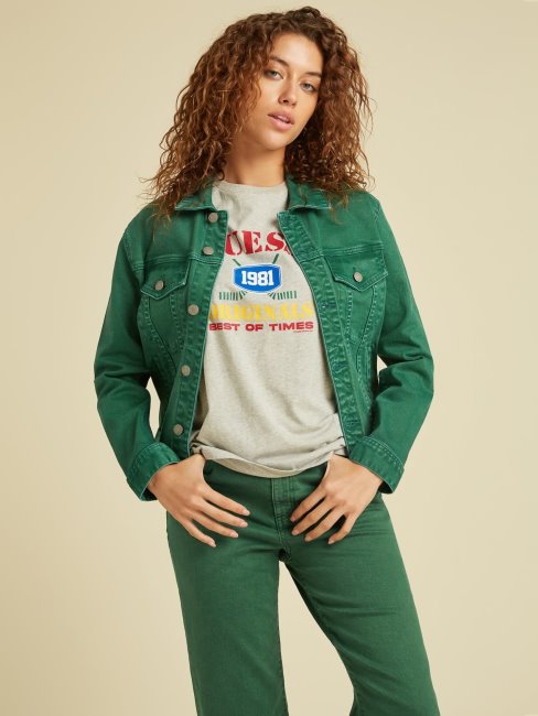 Guess Veste En Jean Slim Verte