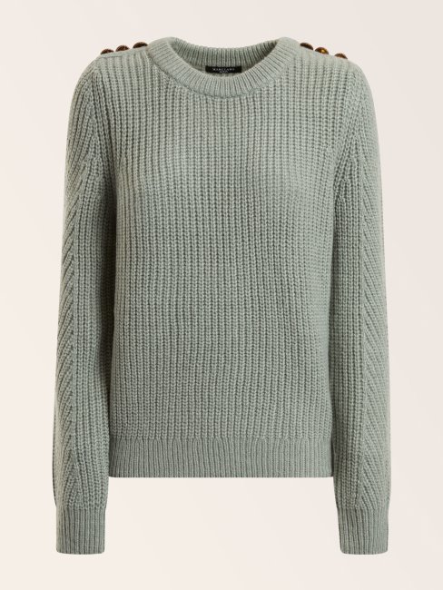 Pull En Laine Mélangée Marciano Gris Guess