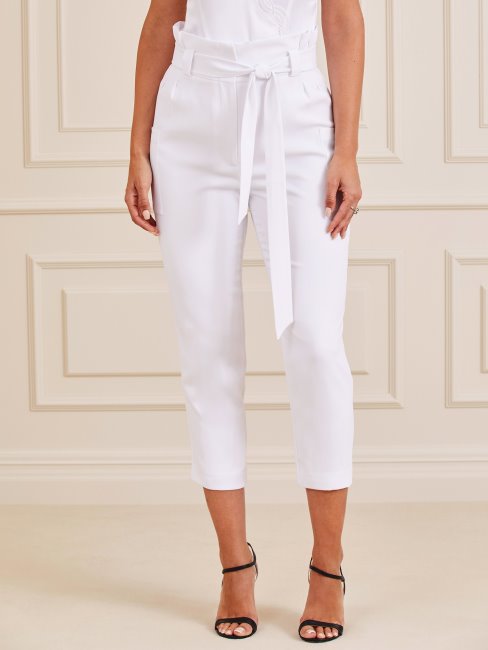 Guess Pantalon Ceinturé Marciano Blanc