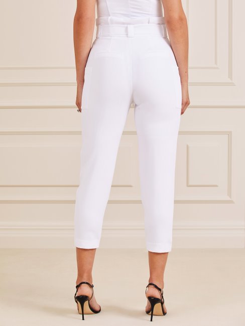 Guess Pantalon Ceinturé Marciano Blanc