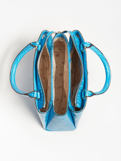 Sac à Main Guess Carabel Croco Bleu