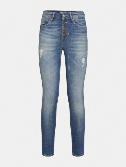 Pantalon Denim Coupe Skinny Bleu Guess New Trend