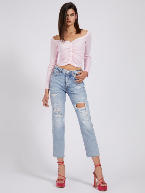 Top Rose Clair Boutonné Guess