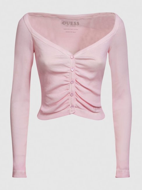 Top Rose Clair Boutonné Guess