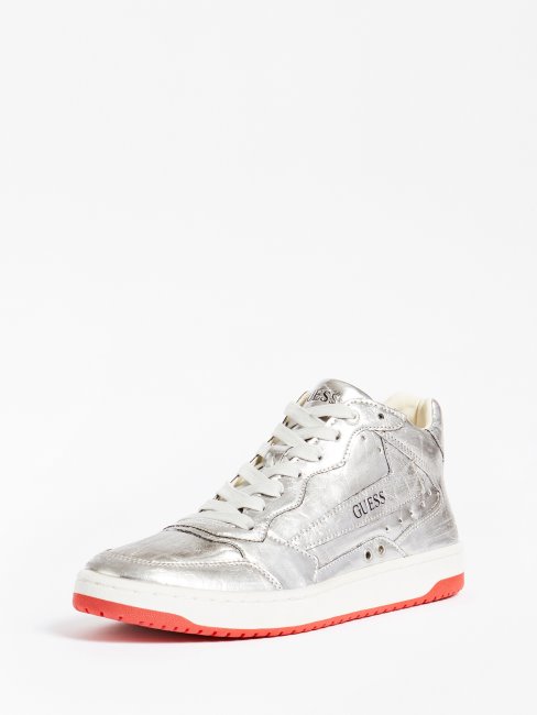 Paniers Pesaro Montantes Laminées Guess Argent