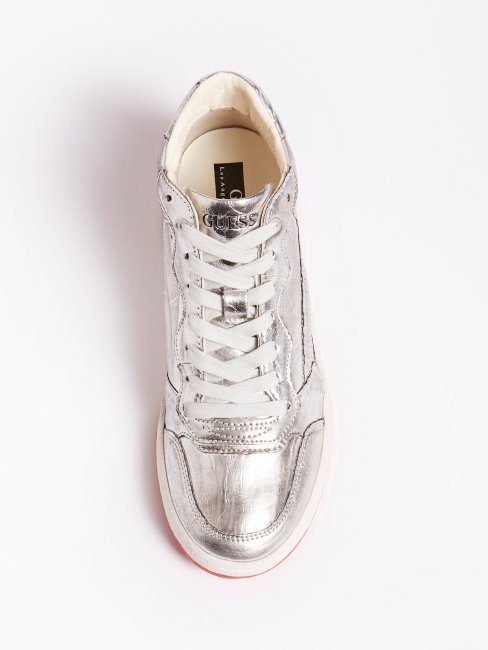 Paniers Pesaro Montantes Laminées Guess Argent