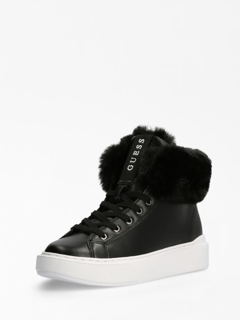 Paniers Montantes En Fausse Fourrure Guess Histori Noires