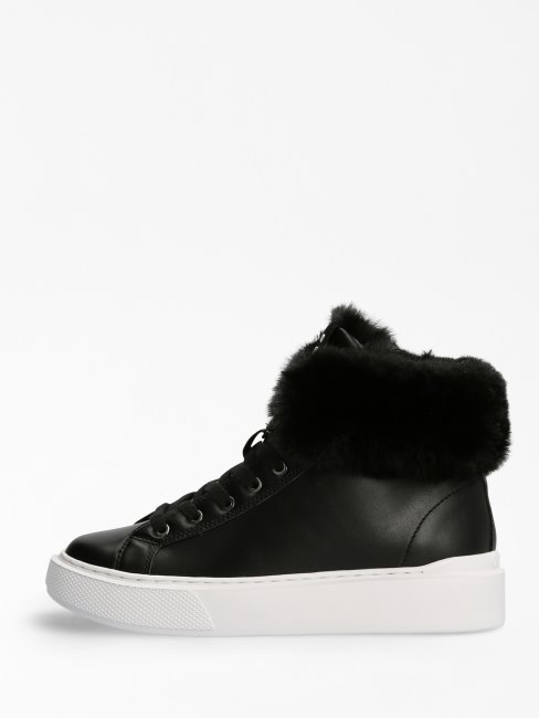 Paniers Montantes En Fausse Fourrure Guess Histori Noires