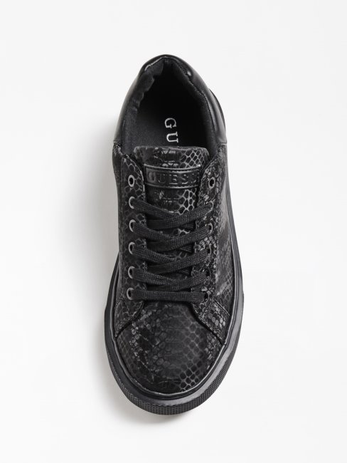 Guess Baskets Haizly Noires à Imprimé Python