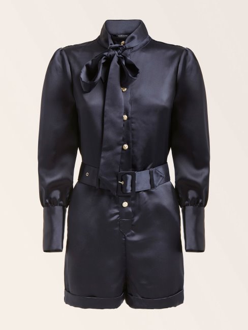 Combinaison Satin Ceinturée Marciano Bleu Guess