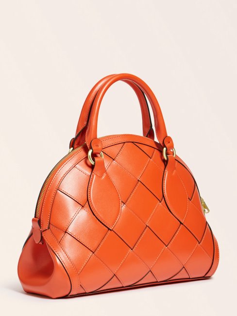 Sac à Main Guess Orange Giorgia Luxe En Cuir Véritable