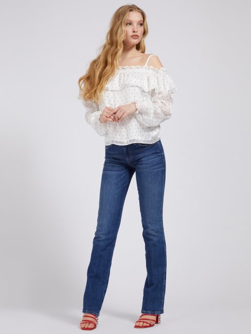 Chemisier à épaules Dénudées Blanc Multi Guess