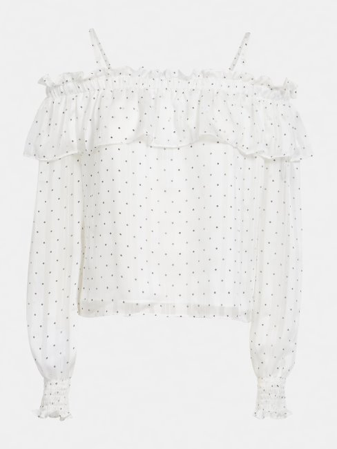 Chemisier à épaules Dénudées Blanc Multi Guess