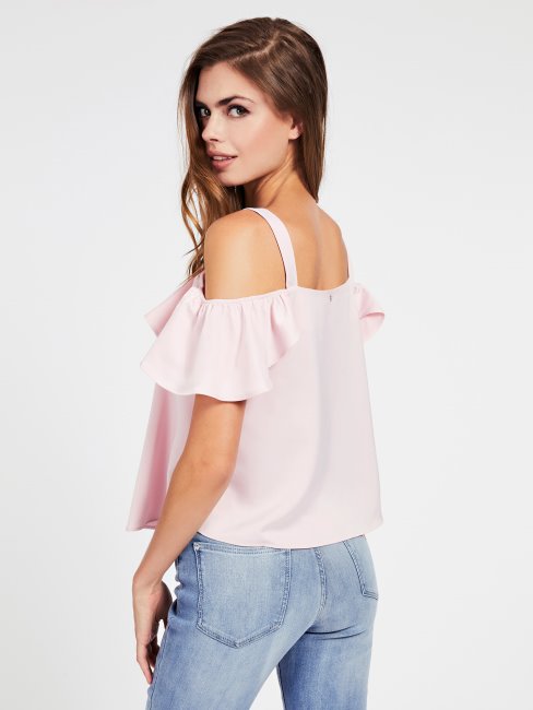 Top En Satin Rose à Boucle Fantaisie Guess