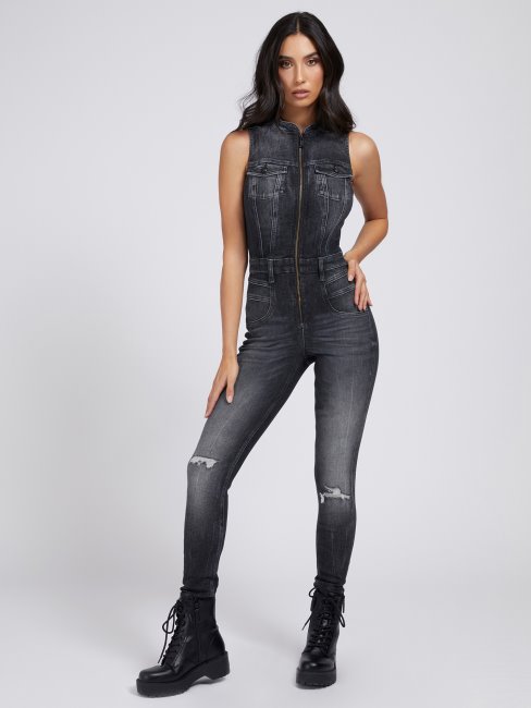 Combinaison En Jean Coupe Super Skinny Grise Guess