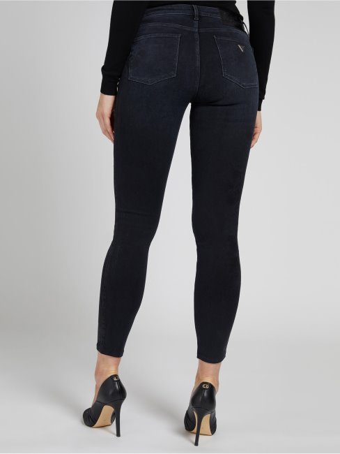 Pantalon Denim Coupe Skinny Imprimé Guess Noir