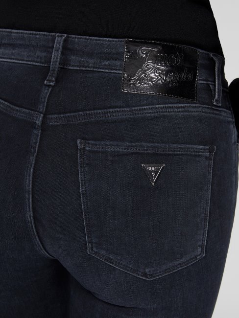 Pantalon Denim Coupe Skinny Imprimé Guess Noir