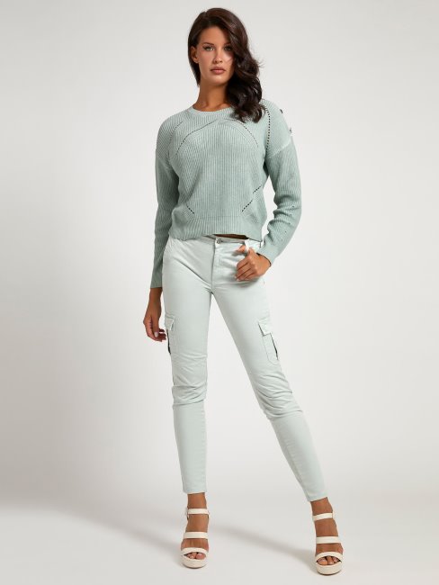 Pantalon Cargo Coupé Skinny Bleu Sarcelle Guess