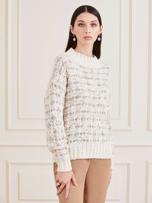 Pull Guess En Mélange De Laine Marciano Crème