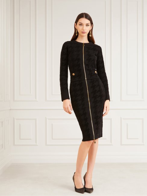 Guess Marciano Pied De Poule Pull Jupe Noir