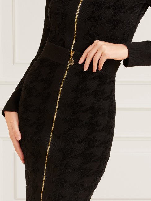 Guess Marciano Pied De Poule Pull Jupe Noir