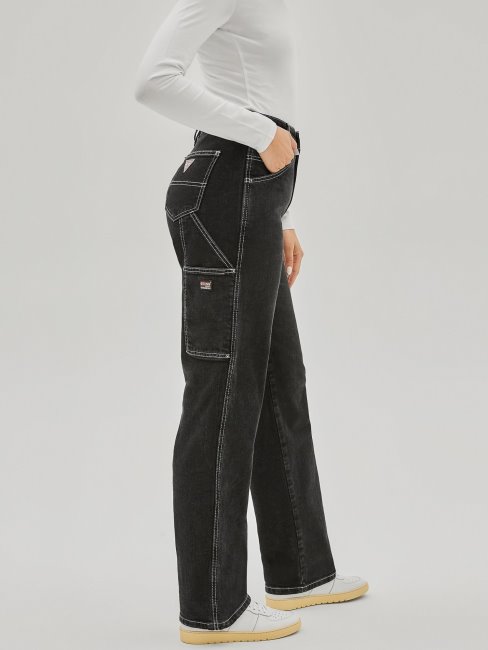 Guess Pantalon En Denim Cargo Noir