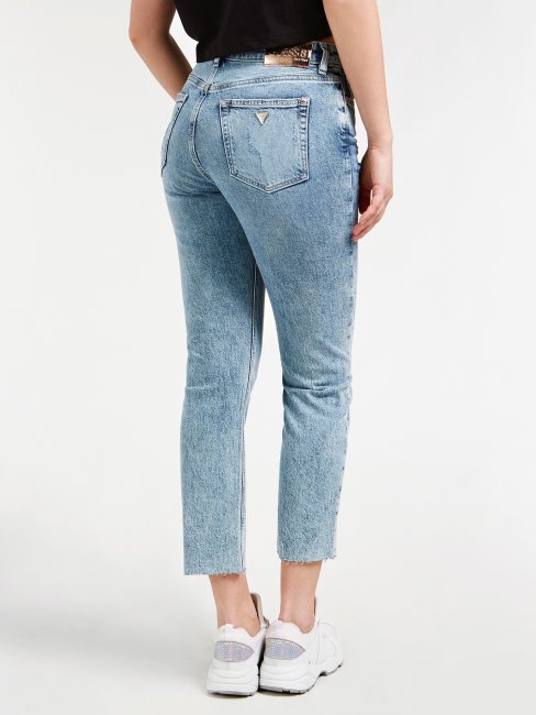 Pantalon Denim Coupe Décontractée Destroy Guess Bleu Clair
