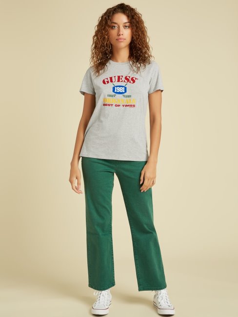 T-shirt à Logo Sur Le Devant Gris Guess