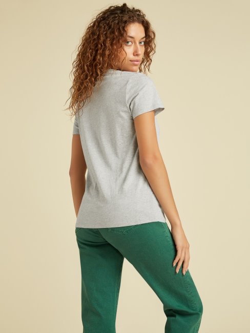 T-shirt à Logo Sur Le Devant Gris Guess