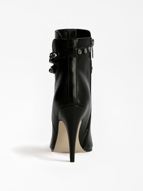 Guess Jessia Bottillon En Cuir Véritable Noir