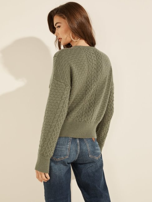 Guess Pull à Torsades Vert