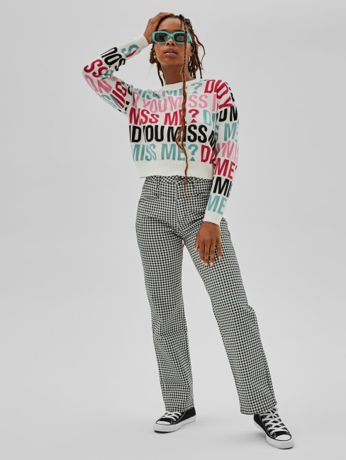 Pull Blanc Imprimé All-over Guess