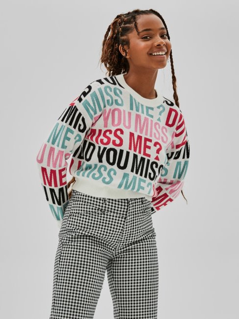 Pull Blanc Imprimé All-over Guess