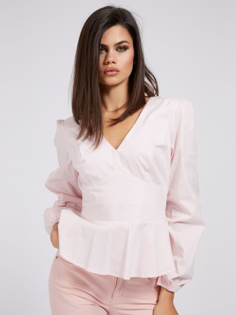 Blouse Guess Rose Clair En Coton Mélangé