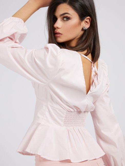 Blouse Guess Rose Clair En Coton Mélangé
