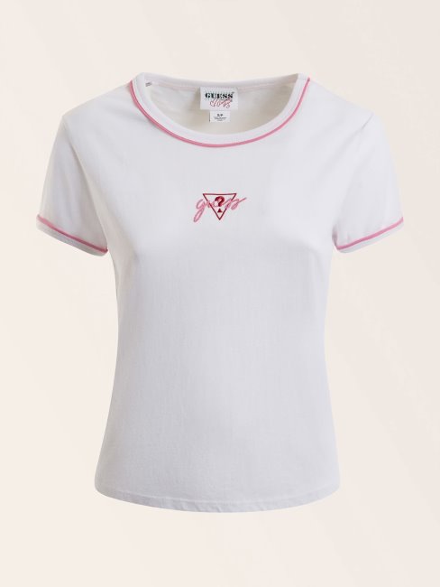 Tee Shirt Guess Blanc Avec Logo Sur Le Devant