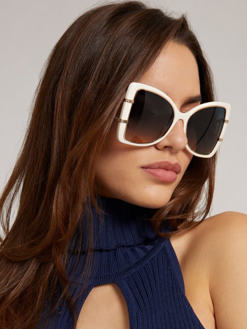 Lunettes De Soleil Papillon Blanc Modèle Guess