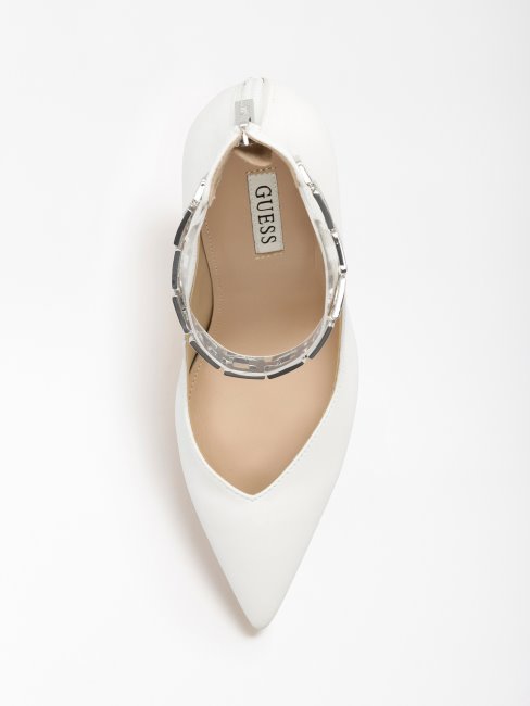 Escarpin Guess Stefie En Cuir Véritable Blanc