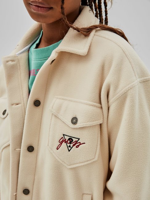 Veste Polaire Guess Avec Poches Devant Beige