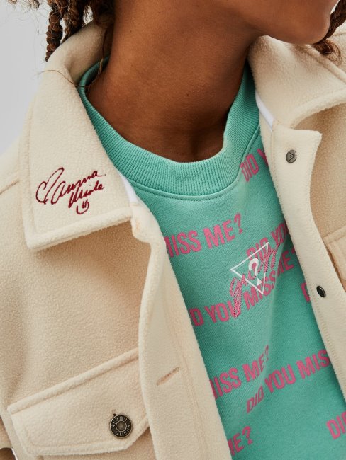 Veste Polaire Guess Avec Poches Devant Beige