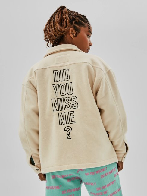 Veste Polaire Guess Avec Poches Devant Beige